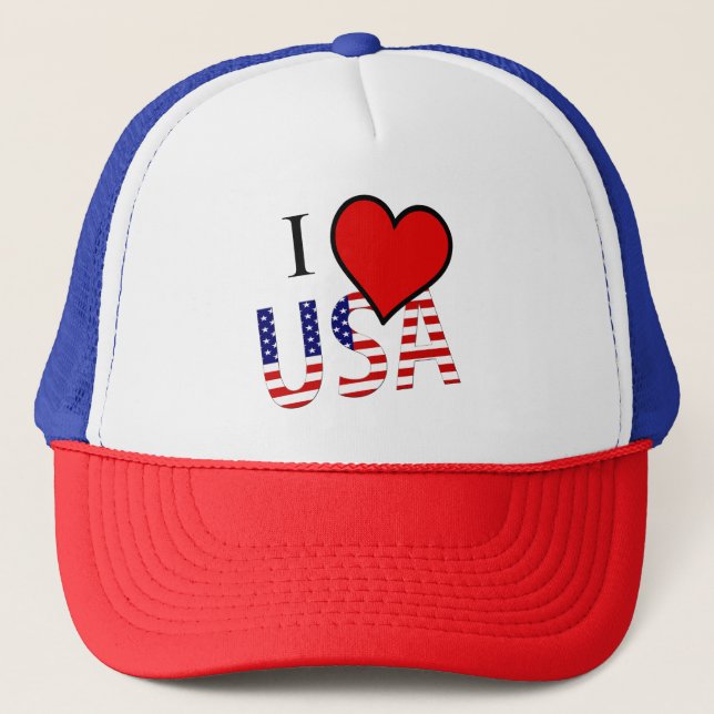 I Heart USA overlay thcn Trucker Hat (Front)