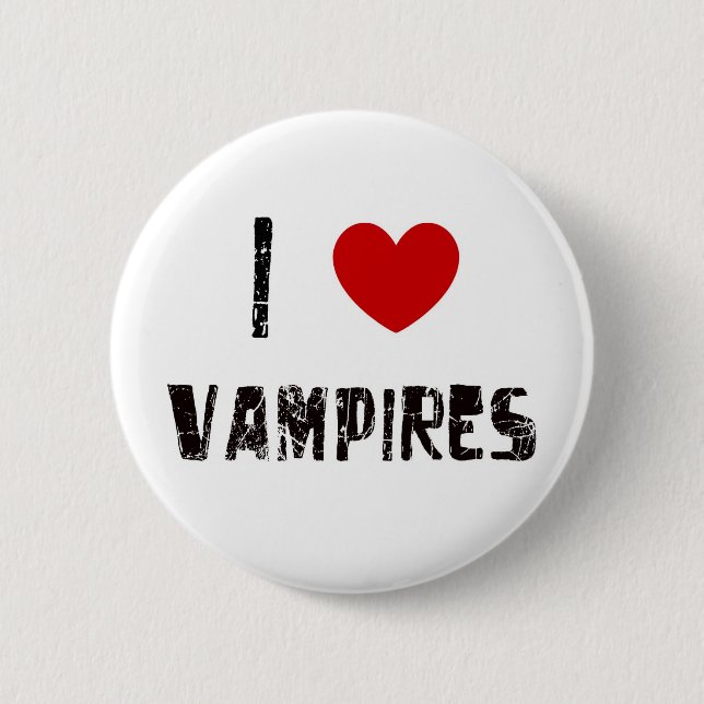 i heart vampires 6 cm round badge (Front)
