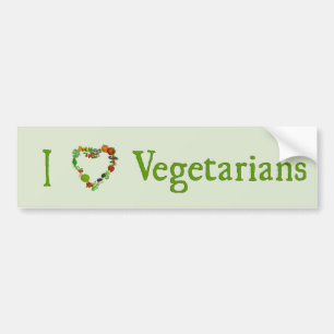 I Heart Vegetarians Bumper Sticker