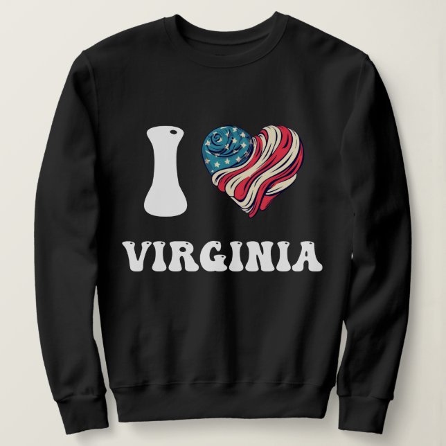 I HEART VIRGINIA SOUVENIR PRESENT FOR HOLIDAY SWEATSHIRT (Design Front)