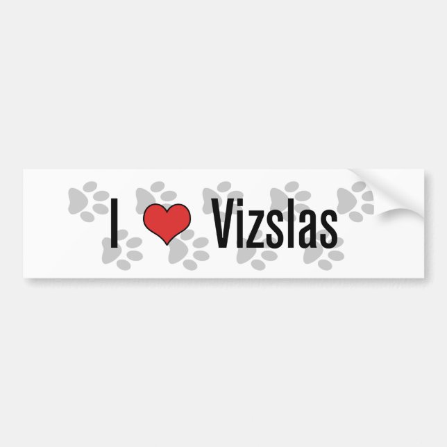 I (heart) Vizslas Bumper Sticker (Front)