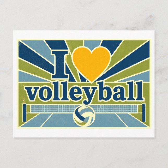 "I [Heart] Volleyball" Postcard (Front)