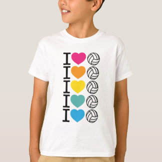 I Heart Volleyball - rainbow T-Shirt