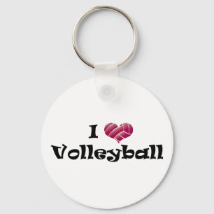 I heart volleyball (red) key ring
