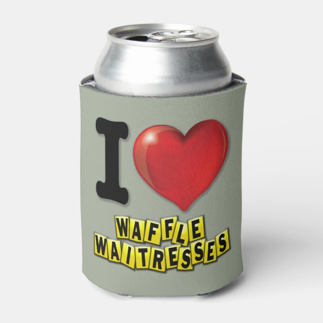 I Heart Waffle Waitresses Can Cooler (Can Front)