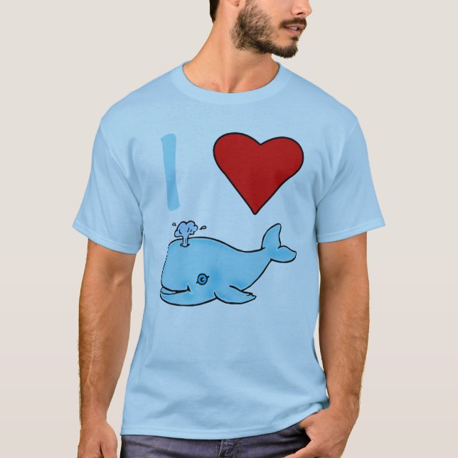 I Heart Whales Products T-Shirt (Front)