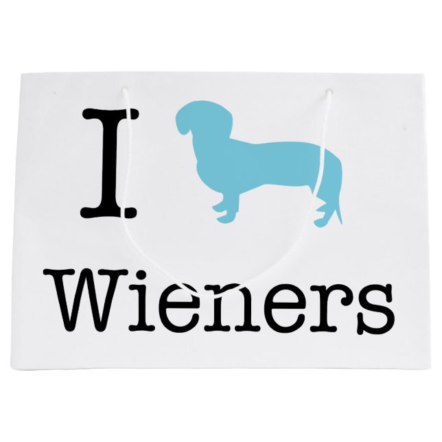 I Heart Wieners Large Gift Bag (Front)