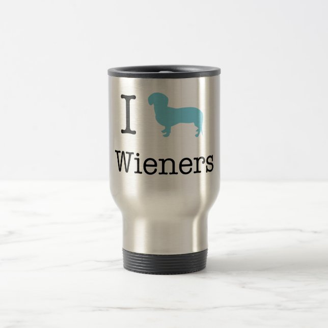 I Heart Wieners Travel Mug (Center)
