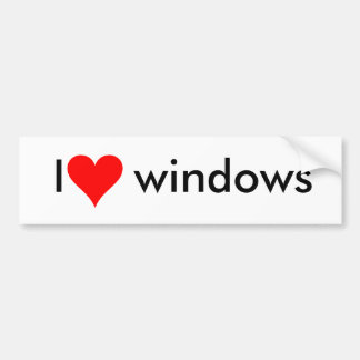 I heart windows bumper sticker