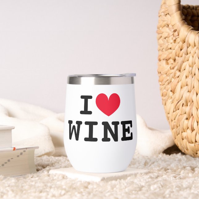 I heart wine tumbler mug gift for wine lover (Living Room)