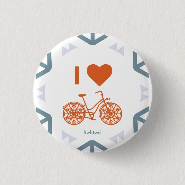 I Heart Winter Biking - Small Pin (Front)