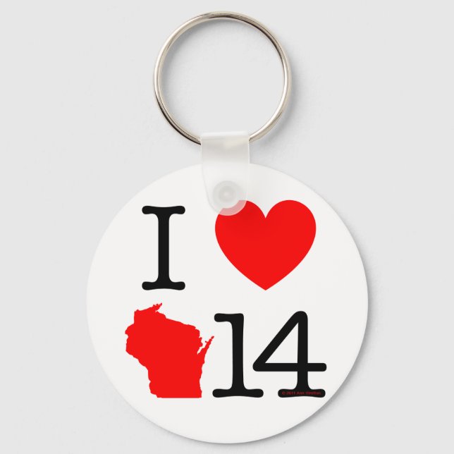 I Heart Wisconsin 14 Key Ring (Front)
