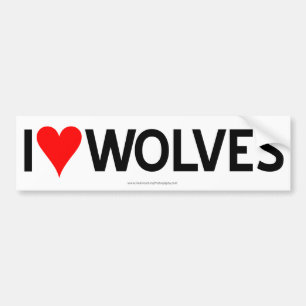 I Heart Wolves Bumper Sticker