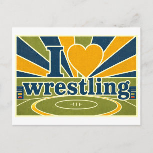 "I [Heart] Wrestling" Postcard