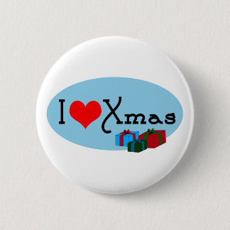 I heart xmas 6 cm round badge