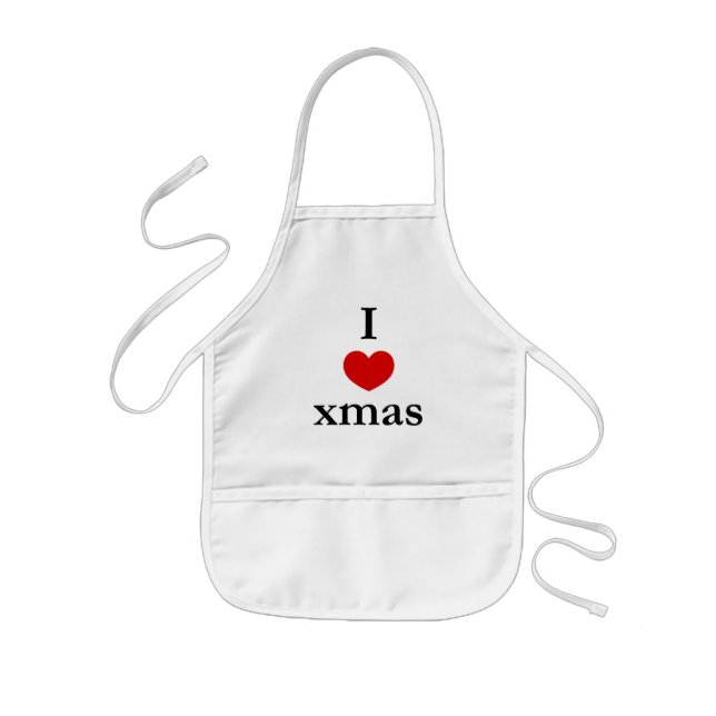 I heart Xmas - Christmas Kids Apron (Front)