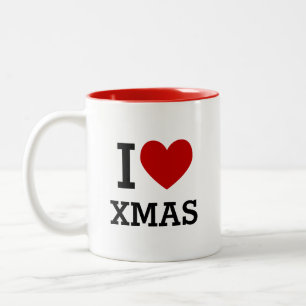 I Heart XMAS Two-Tone Coffee Mug