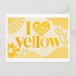 "I [Heart] Yellow" Postcard
