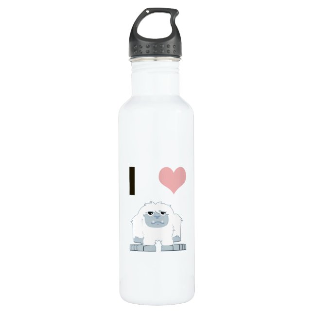 I Heart Yeti Cute Cartoon Snow Monster 710 Ml Water Bottle (Front)