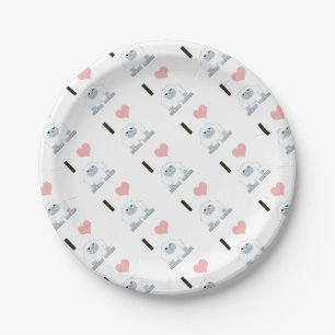 I Heart Yeti Cute Cartoon Snow Monster Paper Plate