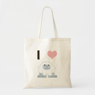 I Heart Yeti Cute Cartoon Snow Monster Tote Bag