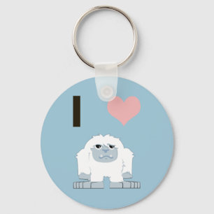 I heart yeti key ring