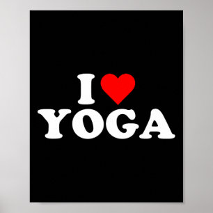 I Heart Yoga Red Heart Fitness Theme Cute Sport Poster