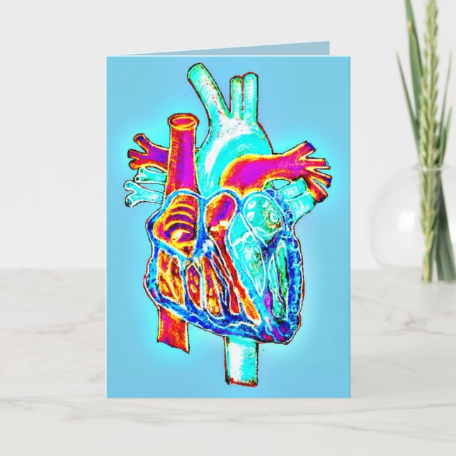 "I Heart You" Anatomical Heart Greeting Card (Front)