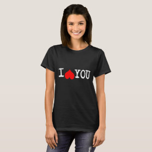 I Heart You Customisable  Black T-Shirt