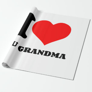 I HEART YOU GRANDMA WRAPPING PAPER