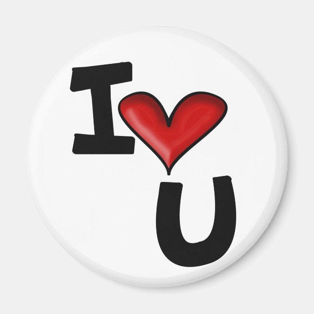I Heart You Graphic Typography Magnet (Front)