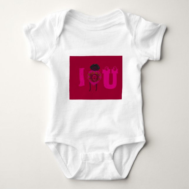 I Heart You Nakupenda Sana Happy Valentine's Day  Baby Bodysuit (Front)