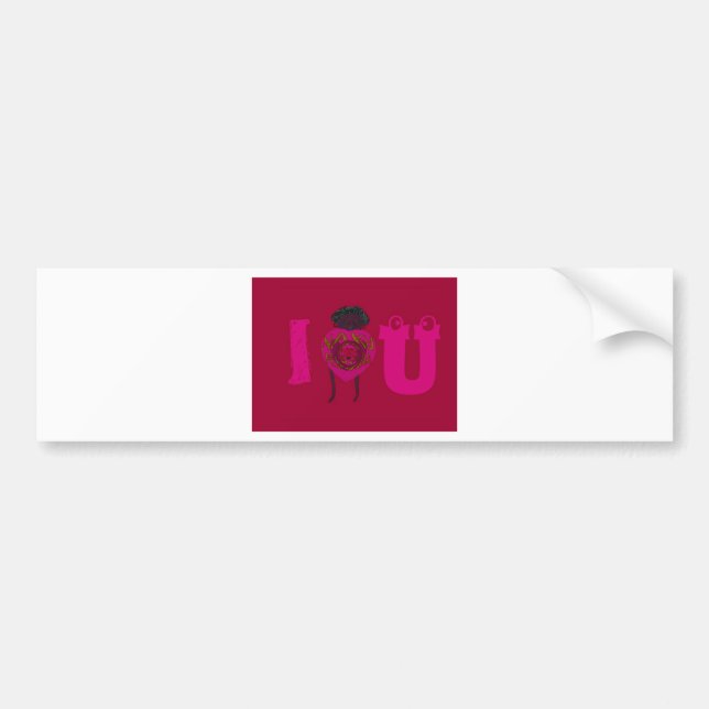 I Heart You Nakupenda Sana Happy Valentine's Day  Bumper Sticker (Front)