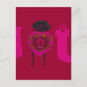 I Heart You Nakupenda Sana Happy Valentine's Day  Holiday Postcard