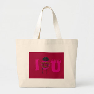 I Heart You Nakupenda Sana Happy Valentine's Day Large Tote Bag