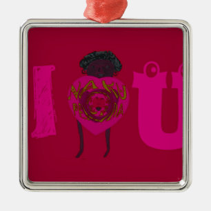 I Heart You Nakupenda Sana Happy Valentine's Day  Metal Tree Decoration