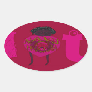 I Heart You Nakupenda Sana Happy Valentine's Day  Oval Sticker