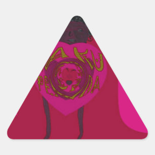 I Heart You Nakupenda Sana Happy Valentine's Day  Triangle Sticker