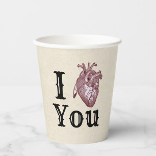 I Heart You Paper Cups