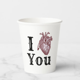 I Heart You Paper Cups