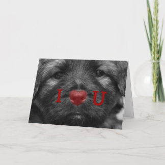 I Heart You Puppy Greeting Card