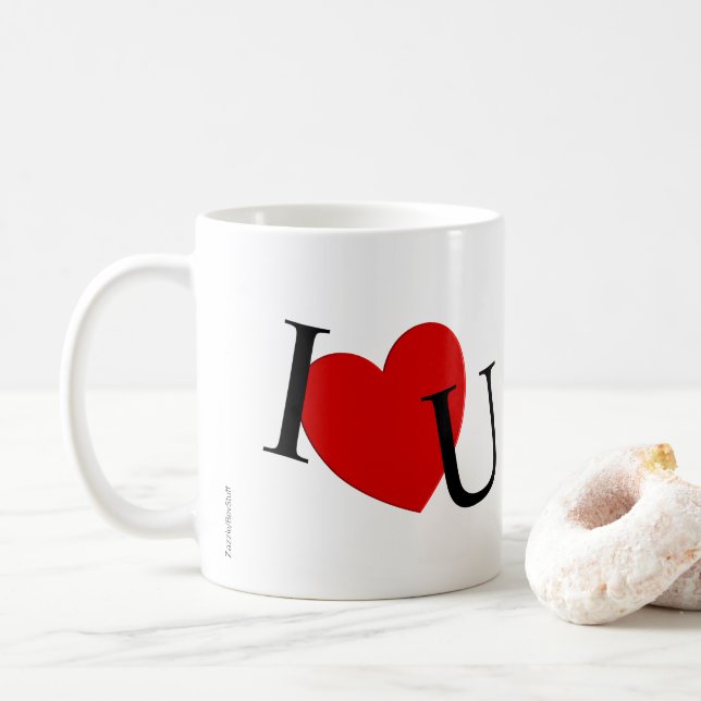 I Heart You Valentine's Coffee Mug (With Donut)
