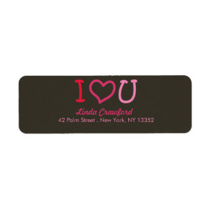 I heart you -valentine's day labels