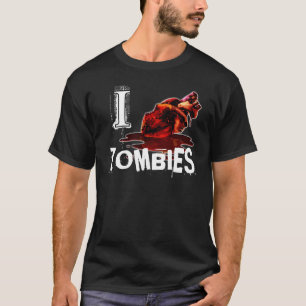 I HEART ZOMBIES - black/white T-Shirt