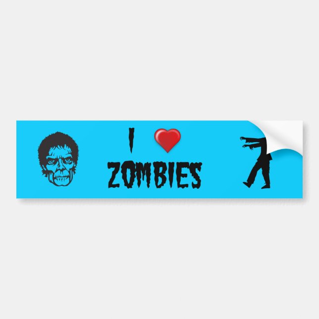 I Heart Zombies Bumper Sticker (Front)