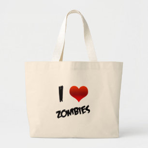 I Heart Zombies Large Tote Bag