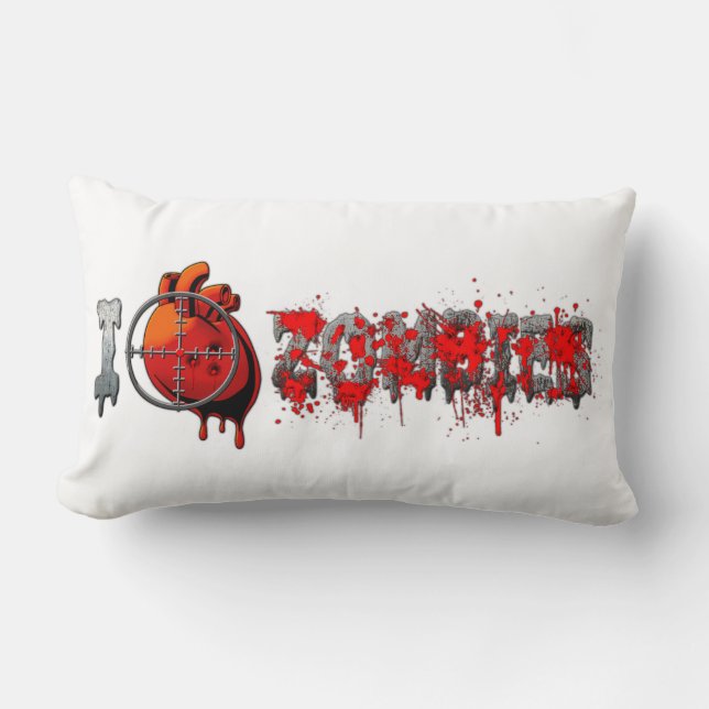 I Heart Zombies Lumbar Cushion (Front)