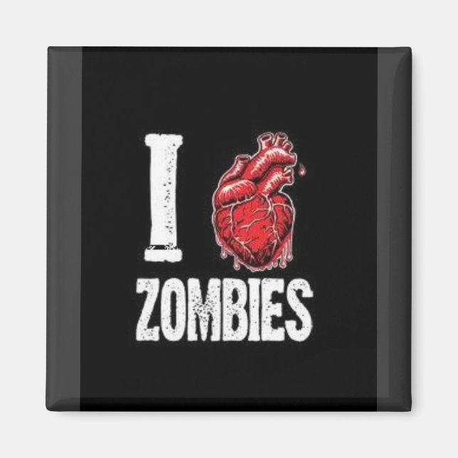 I heart zombies magnet (Front)