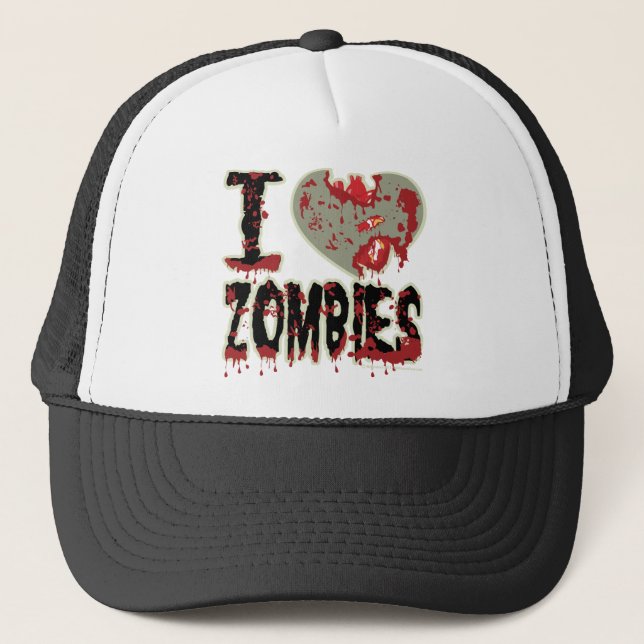 i heart zombies trucker hat (Front)
