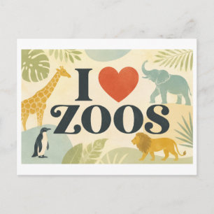 "I [Heart] Zoos" Postcard